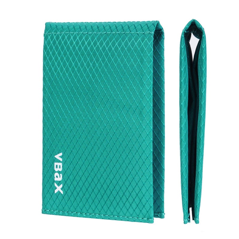 VBAX Minimalist RFID Blocking Slim Wallet for Men â€“ Waterproof Microfiber Front Pocket Bifold Card Holder â€“ Holds 10 Cards & Cash, Aurora Green Edition - Image 1